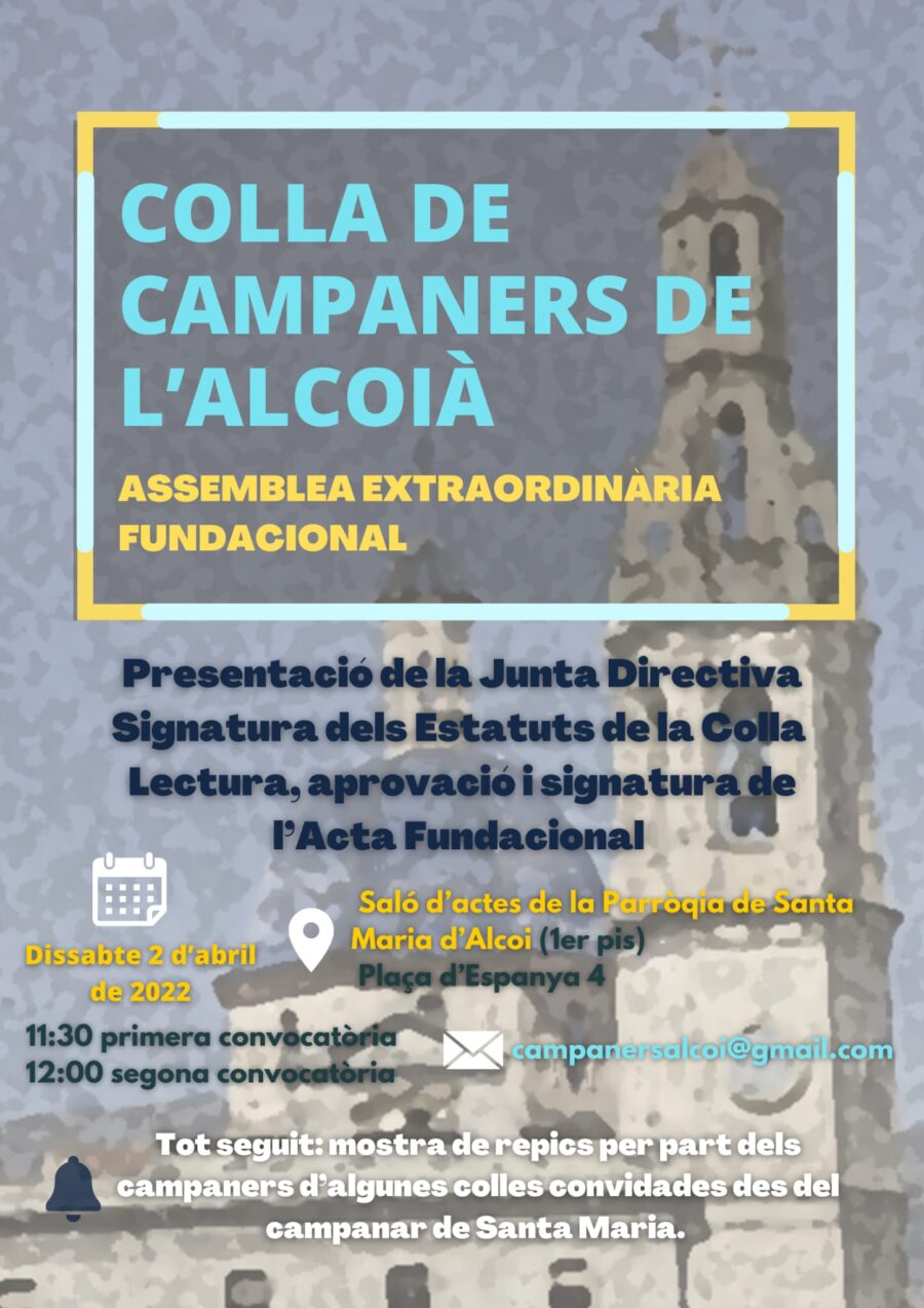 Comunicado para las cofradías organizadoras de la Semana Santa en Alcoy